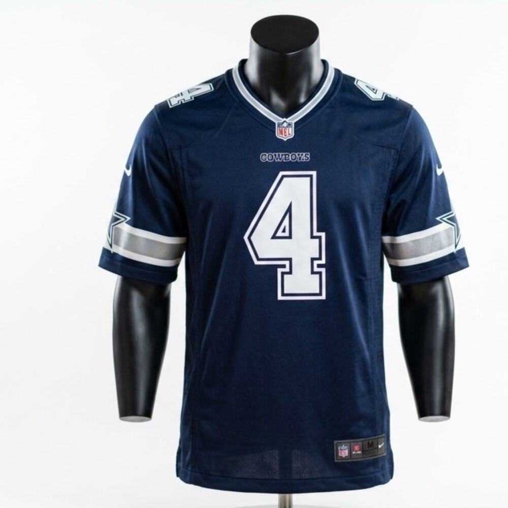 Nike NFL On Field Dallas Cowboys Dak Prescott 4 Jersey Men's Size M Navy Blue